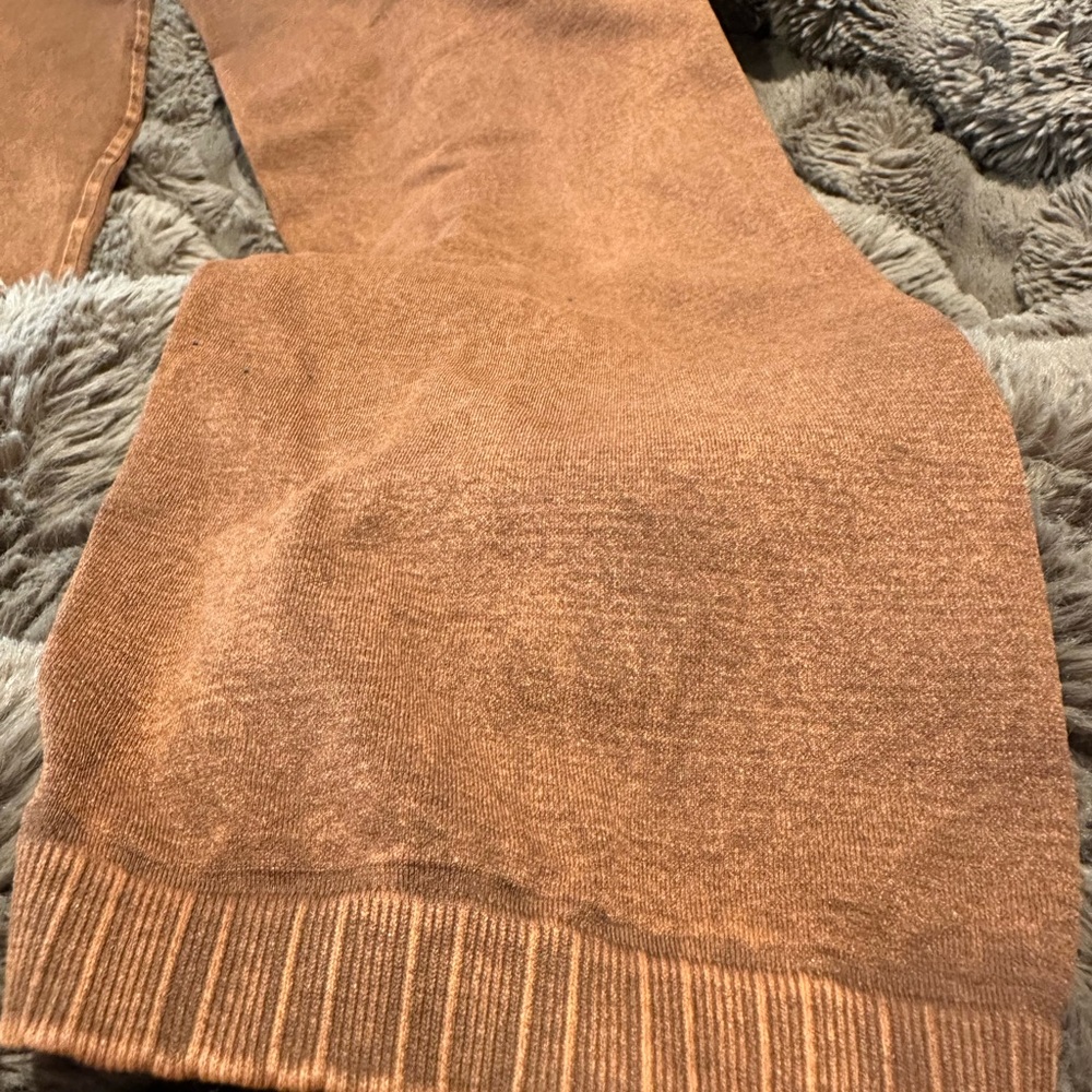 Free People -Mineral Wash Brown leggings size XL full length - Picture 2 of 9